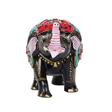 Hand-Painted Decorative Elephant Figurine – Turquoise Mosaic & Floral Art