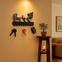 “Hare Krishna” Laser Cut Metal Wall Key Holder (8 Hooks)
