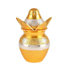 Handcrafted Gold-Finish Kalash with Lotus Lid