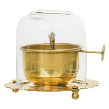 Brass Akhand Diya with Glass Cover