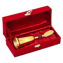 Gold Puja Bell & Shankh Gift Set in Red Velvet Box
