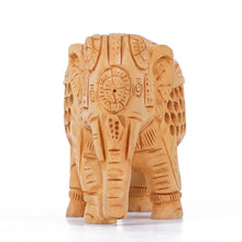 Handcrafted Wooden Elephant Figurine with Jali (Lattice) Work – Rajasthani Wood Art