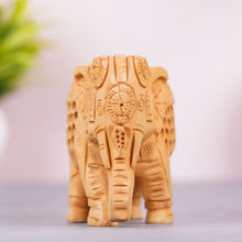 Handcrafted Wooden Elephant Figurine with Jali (Lattice) Work – Rajasthani Wood Art