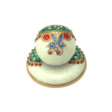 Handcrafted Marble Table Clock – Meenakari Floral Art | Indian Handicraft