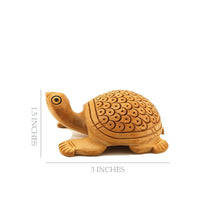 Handcrafted Wooden Tortoise Figurine – Vastu & Feng Shui Lucky Turtle | Longevity & Prosperity