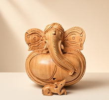 Dheesh Unique Round Belly Ganpati Showpiece with Mouse (Mushak) for Vastu, Decor & Gifting
