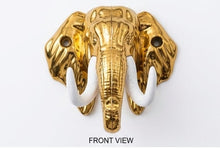 Golden Elephant Head Wall-Mounted Key Holder – Decorative Trunk Hook Organiser