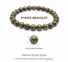 Natural Pyrite Crystal Bracelet – Fool’s Gold Gemstone Beads | Prosperity & Confidence