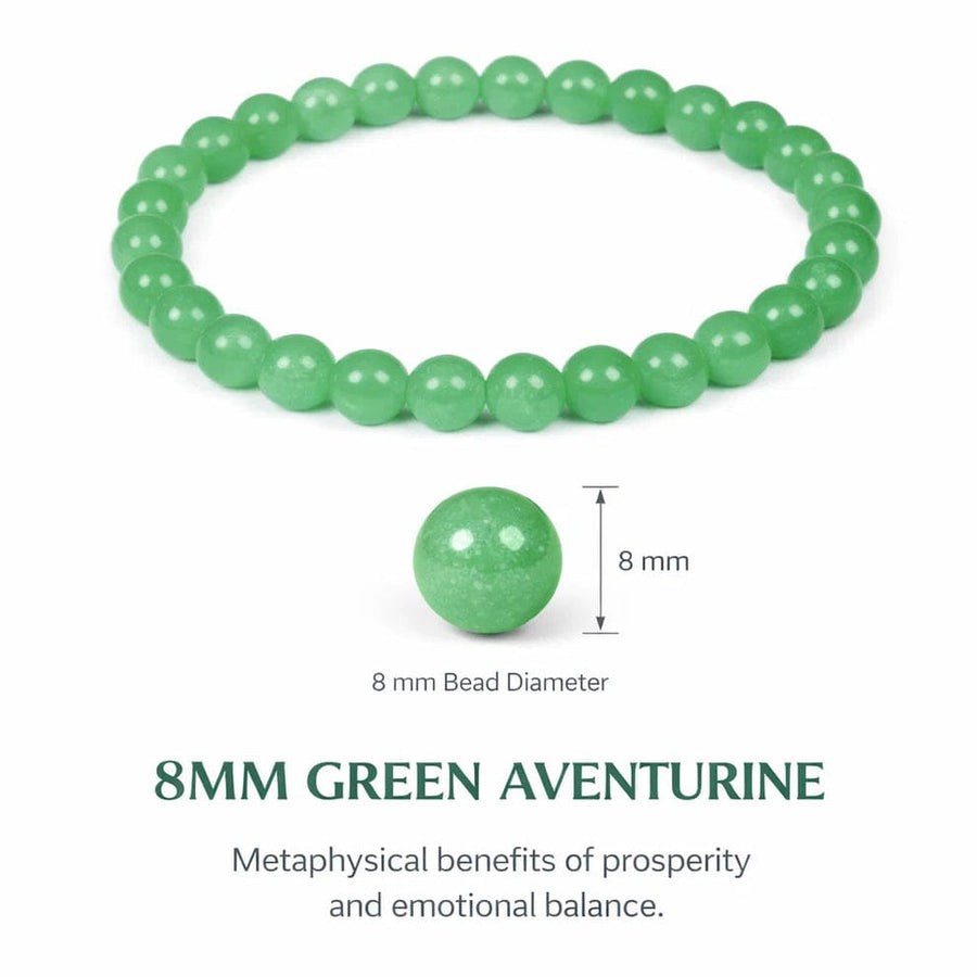 Natural Green Aventurine Crystal Bracelet – 8mm Beads | Prosperity & Emotional Balance