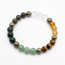 Money Magnet Multi-Crystal Bracelet – Tiger Eye, Citrine, Pyrite & Green Aventurine