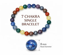 7 Chakra Single Bracelet – Natural Gemstone Beads | Complete Chakra Balancing Jewellery