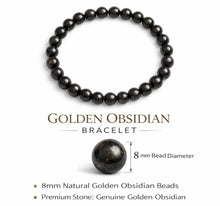 Sulemani Golden Obsidian Bracelet – 8mm Natural Beads | Inner Strength & Protection