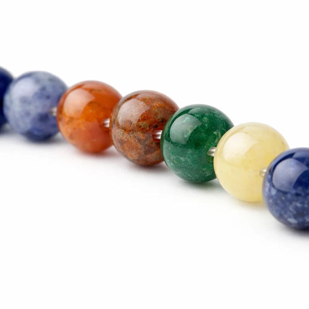 7 Chakra Single Bracelet – Natural Gemstone Beads | Complete Chakra Balancing Jewellery