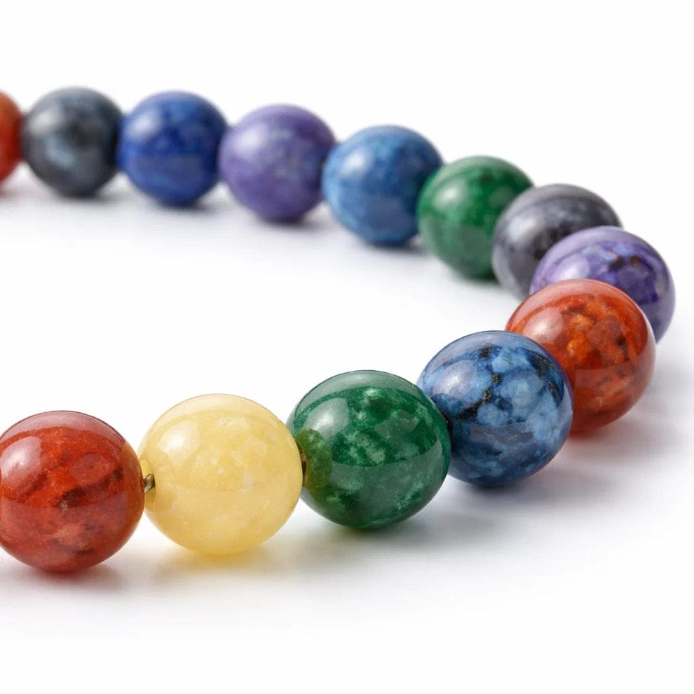 7 Chakra Single Bracelet – Natural Gemstone Beads | Complete Chakra Balancing Jewellery