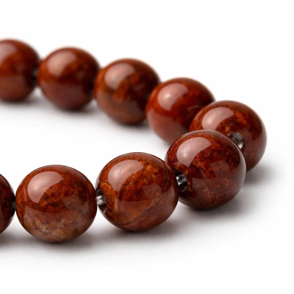 Natural Red Jasper Crystal Bracelet – 8mm Beads | Grounding, Strength & Vitality Gemstone