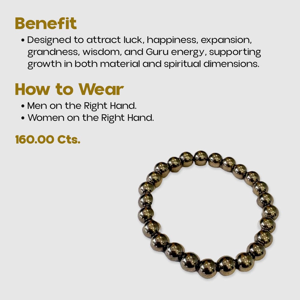 Natural Pyrite Crystal Bracelet – Fool’s Gold Gemstone Beads | Prosperity & Confidence