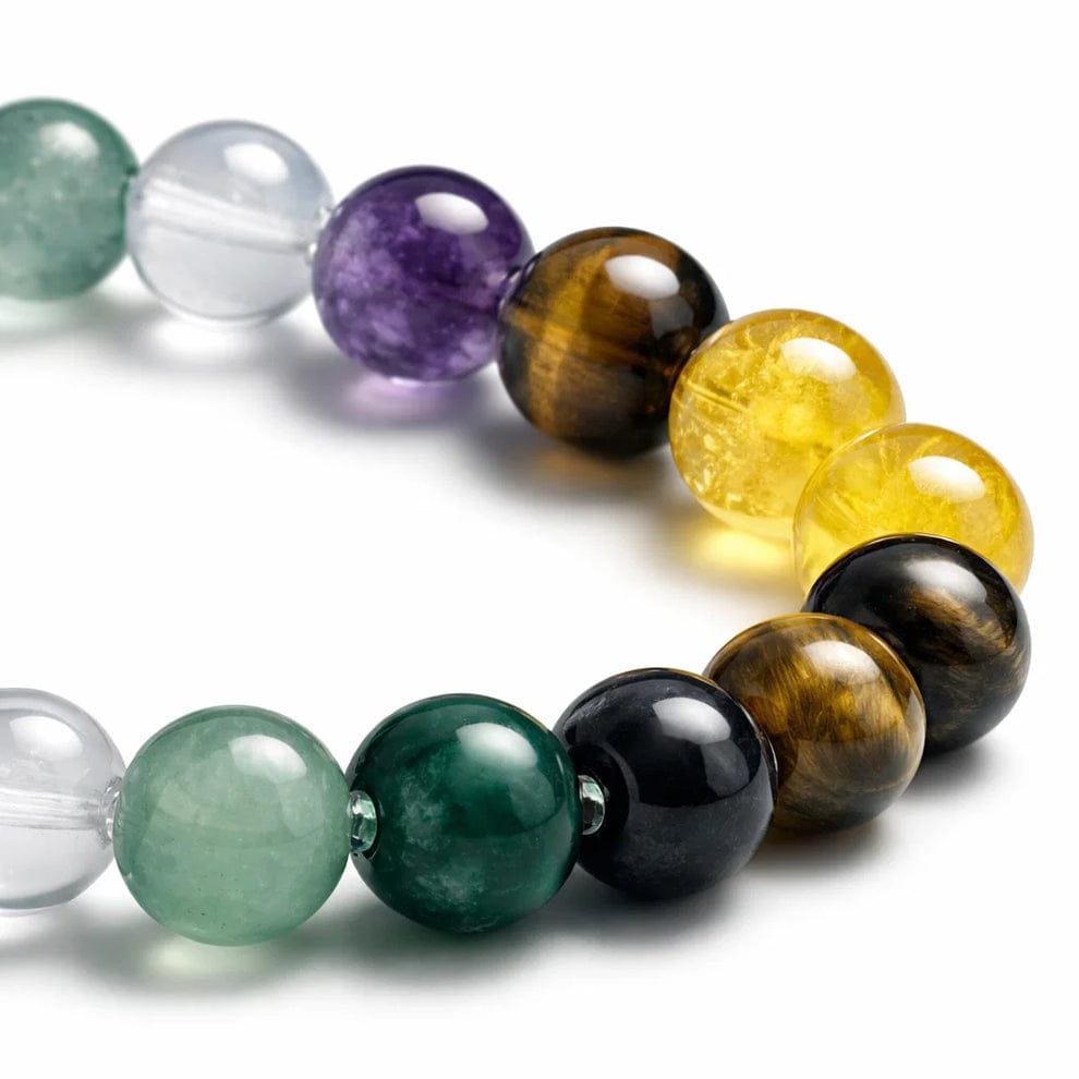 Money Magnet Multi-Crystal Bracelet – Tiger Eye, Citrine, Pyrite & Green Aventurine