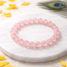 Natural Rose Quartz Crystal Bracelet – 8mm Beads | Love, Healing & Compassion Gemstone