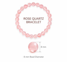 Natural Rose Quartz Crystal Bracelet – 8mm Beads | Love, Healing & Compassion Gemstone