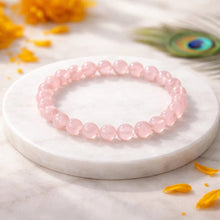 Natural Rose Quartz Crystal Bracelet – 8mm Beads | Love, Healing & Compassion Gemstone