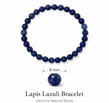 Natural Lapis Lazuli Bracelet – 8mm Genuine Stone Beads | Wisdom & Intuition Crystal