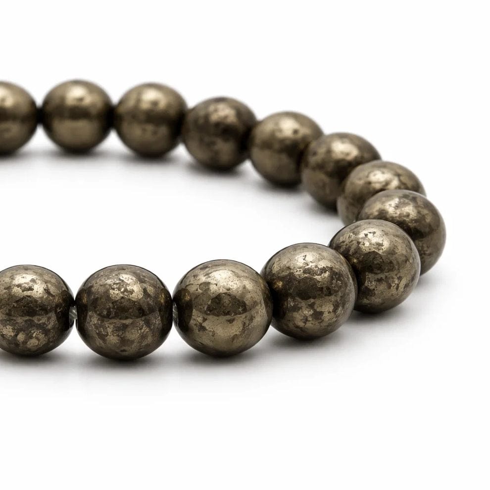 Natural Pyrite Crystal Bracelet – Fool’s Gold Gemstone Beads | Prosperity & Confidence