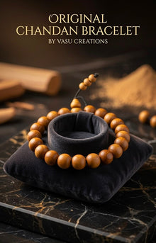 Original Chandan (Sandalwood) Bracelet – Natural Aromatic Wood Beads | Spiritual Jewellery