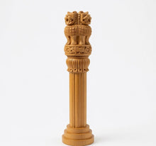 Handcrafted Wooden Ashoka Pillar (Stambh) Figurine – National Emblem of India | Patriotic Décor