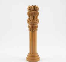 Handcrafted Wooden Ashoka Pillar (Stambh) Figurine – National Emblem of India | Patriotic Décor