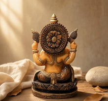 Dheesh Handcrafted Wooden Finish Lord Ganesha Idol 6Inch