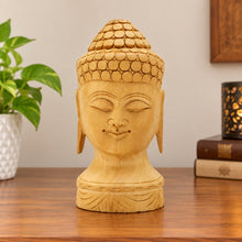 Handcrafted Wooden Buddha Head Figurine – Serene Meditating Idol | Peace & Mindfulness Décor