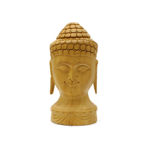Handcrafted Wooden Buddha Head Idol Statue