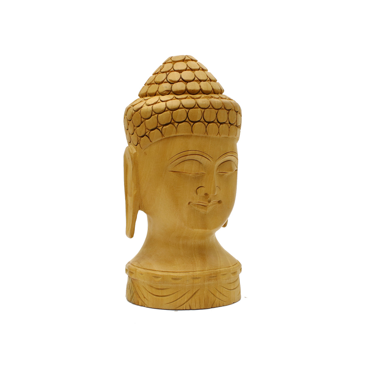 Handcrafted Wooden Buddha Head Figurine – Serene Meditating Idol | Peace & Mindfulness Décor