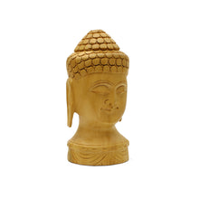 Handcrafted Wooden Buddha Head Figurine – Serene Meditating Idol | Peace & Mindfulness Décor