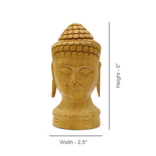 Handcrafted Wooden Buddha Head Idol Statue