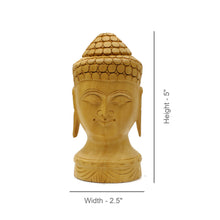 Handcrafted Wooden Buddha Head Figurine – Serene Meditating Idol | Peace & Mindfulness Décor
