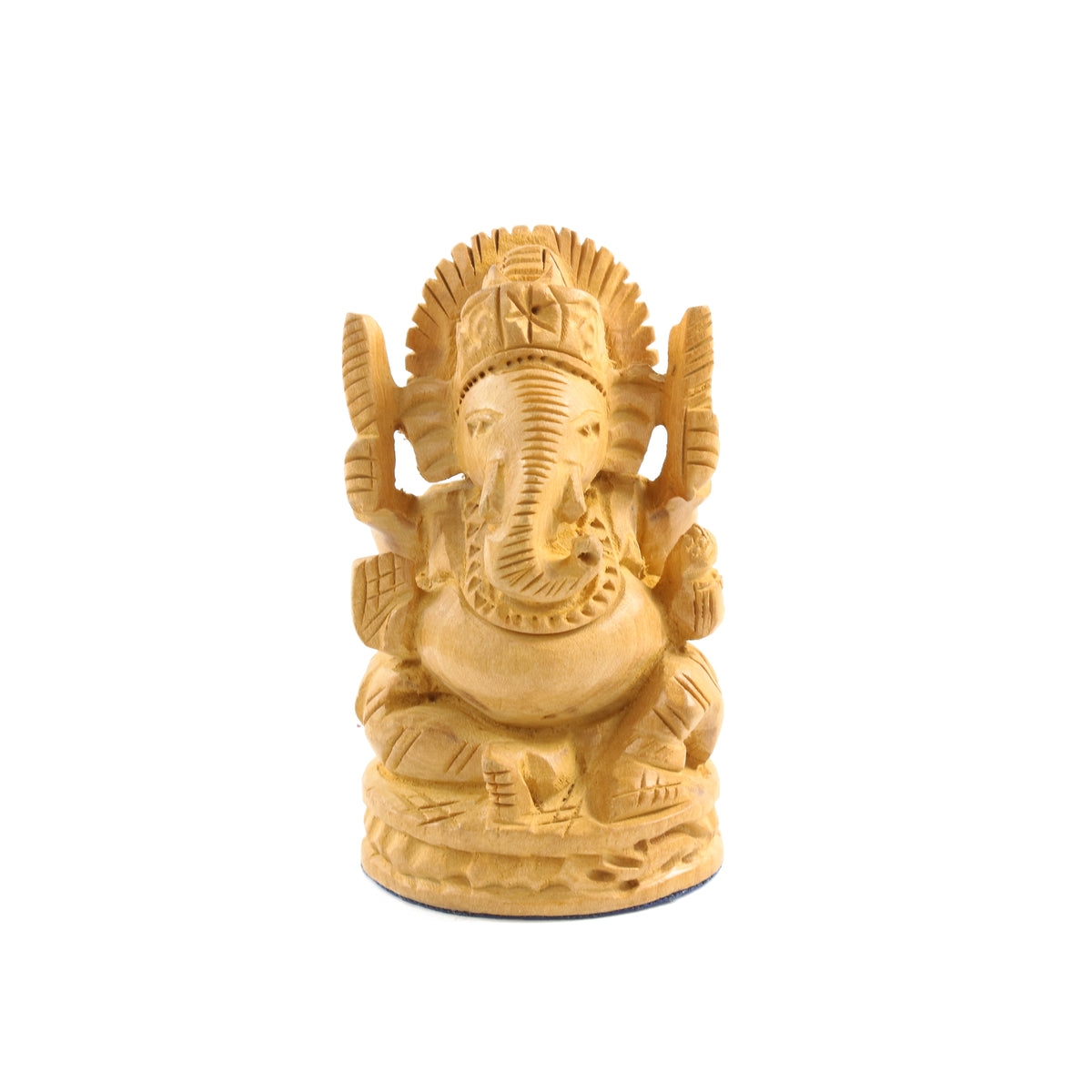 Handcrafted Wooden Ganesha Idol – Seated Ganpati Murti | Wisdom & New Beginnings