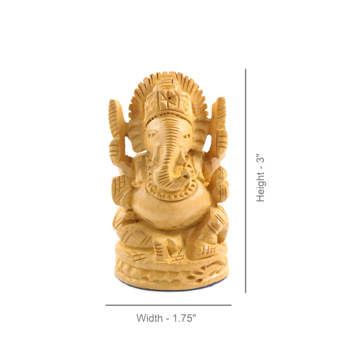 Handcrafted Wooden Ganesha Idol – Seated Ganpati Murti | Wisdom & New Beginnings